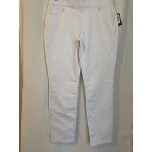 NEW AZI women's sparkle dots jeans in white